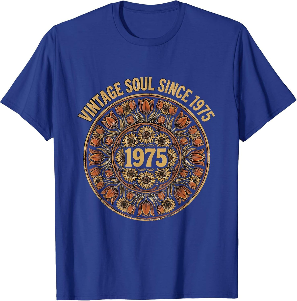 Vintage Soul Since 1975 Classic Birthday Design T-Shirt - Royal Blue