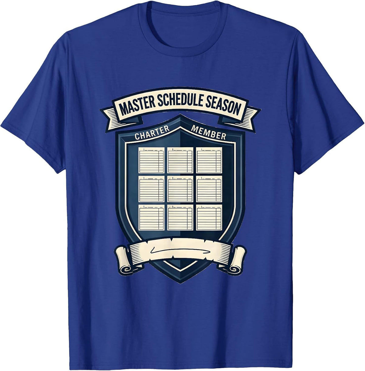 Charter Member Master Schedule Season Special Education T-Shirt - Royal Blue