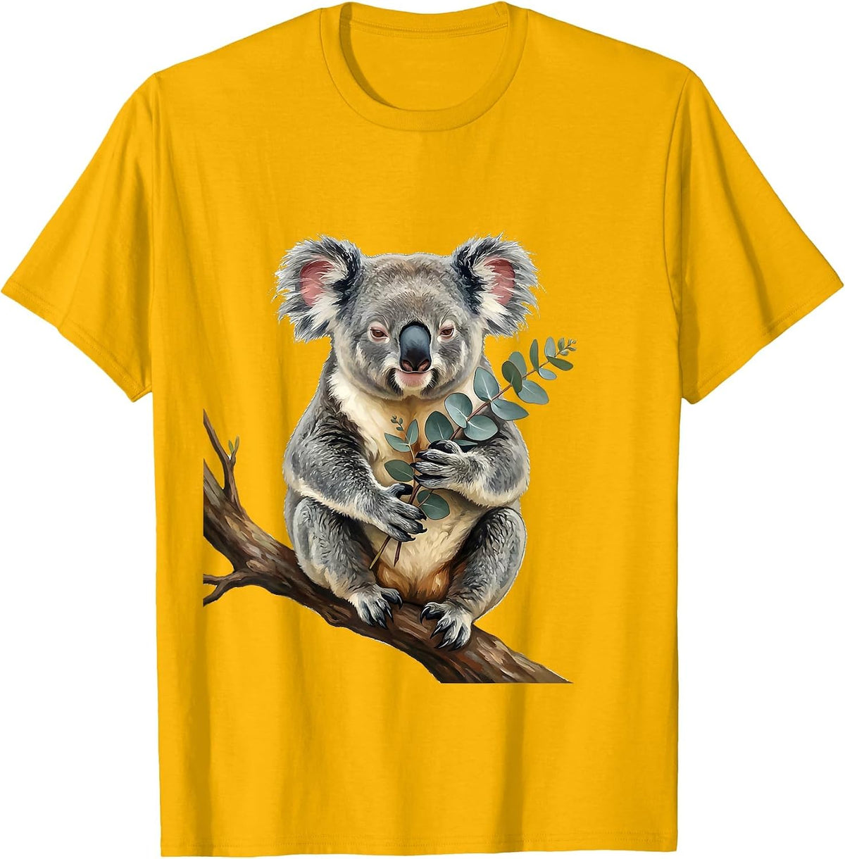 Men's Koala Lover Cute Animal Storybook Gift T-Shirt - Golden Yellow