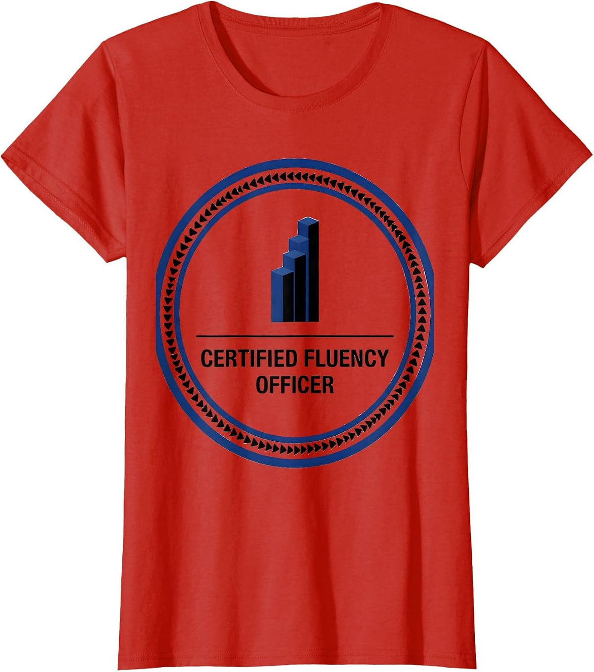 Certified Fluency Officer Geometric Speech-Language T-Shirt - Red