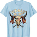 Men's Yee-Haw All Day Cowboy Western Design T-Shirt - Baby Blue