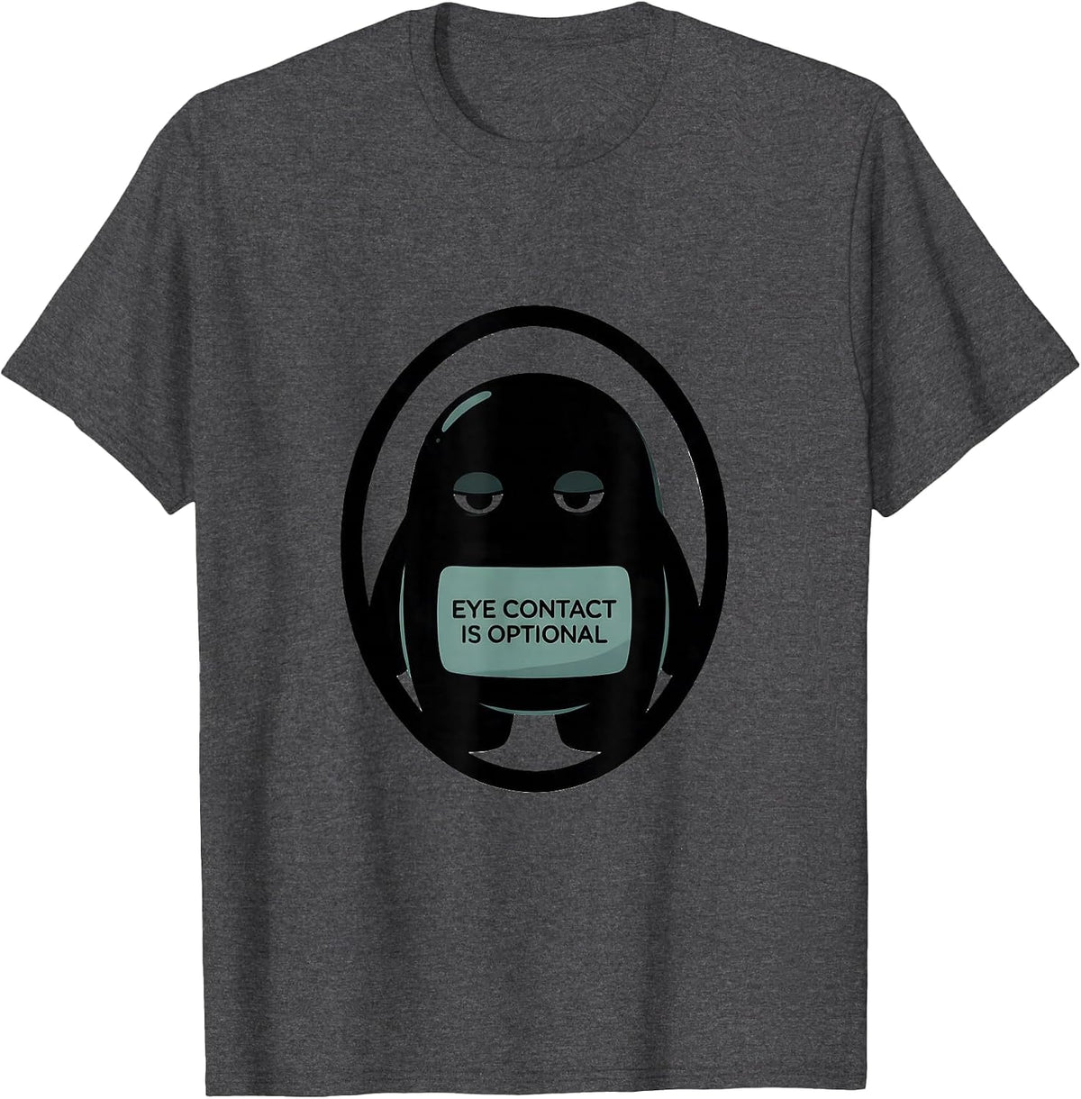 Men's Eye Contact Is Optional Funny Autism Awareness T-Shirt - Dark Heather Grey