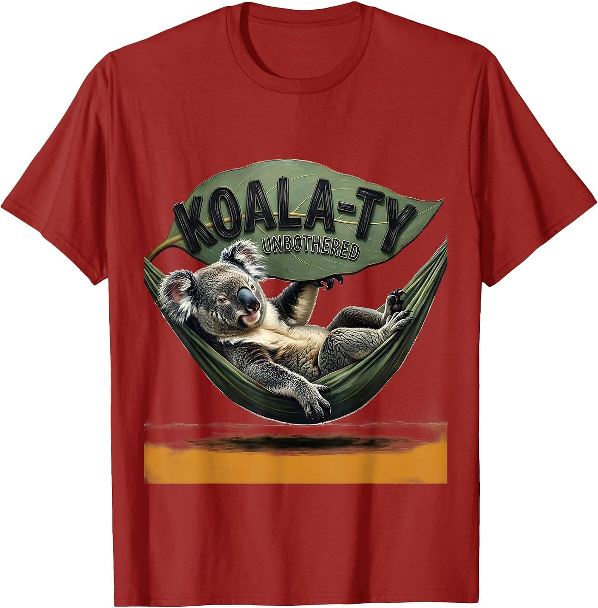 Men's Koala-ty Unbothered Funny Koala Lover Cute Animal Humor T-Shirt - Cranberry Red