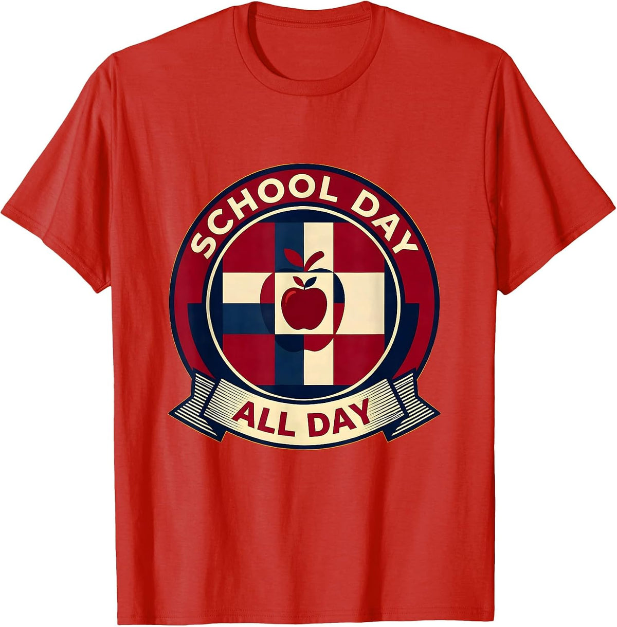 Men's School Day All Day Teacher Grade-Level Design T-Shirt - Red