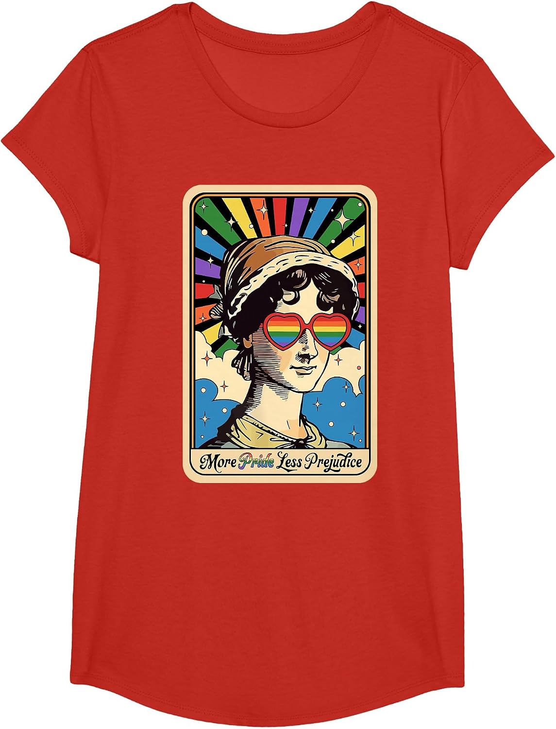 More Pride Less Prejudice LGBT Rights Tarot Card T-Shirt - Girls Red