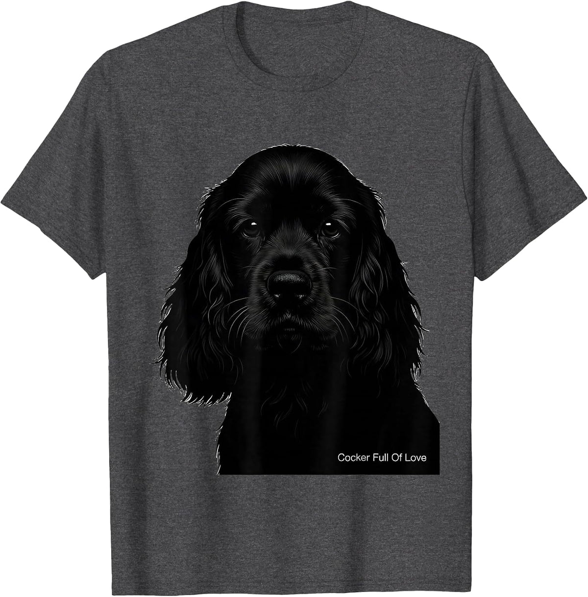 Men's Cocker Full Of Love Funny Dog Lover Breed Humor T-Shirt - Dark Heather Grey