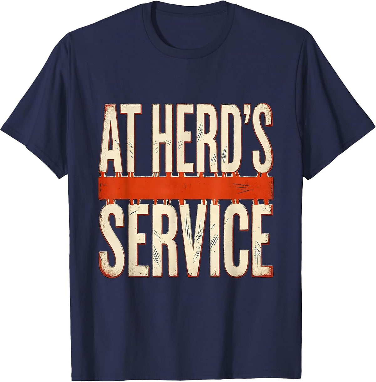 At Herd's Service Funny Border Collie Dog Lover Humor T-Shirt - Navy Blue