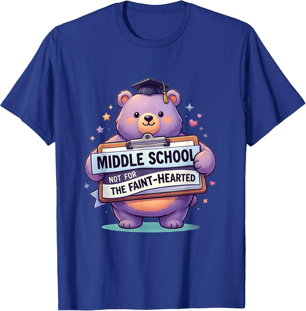 Middle School Not For The Faint-Hearted Teacher T-Shirt - Royal Blue