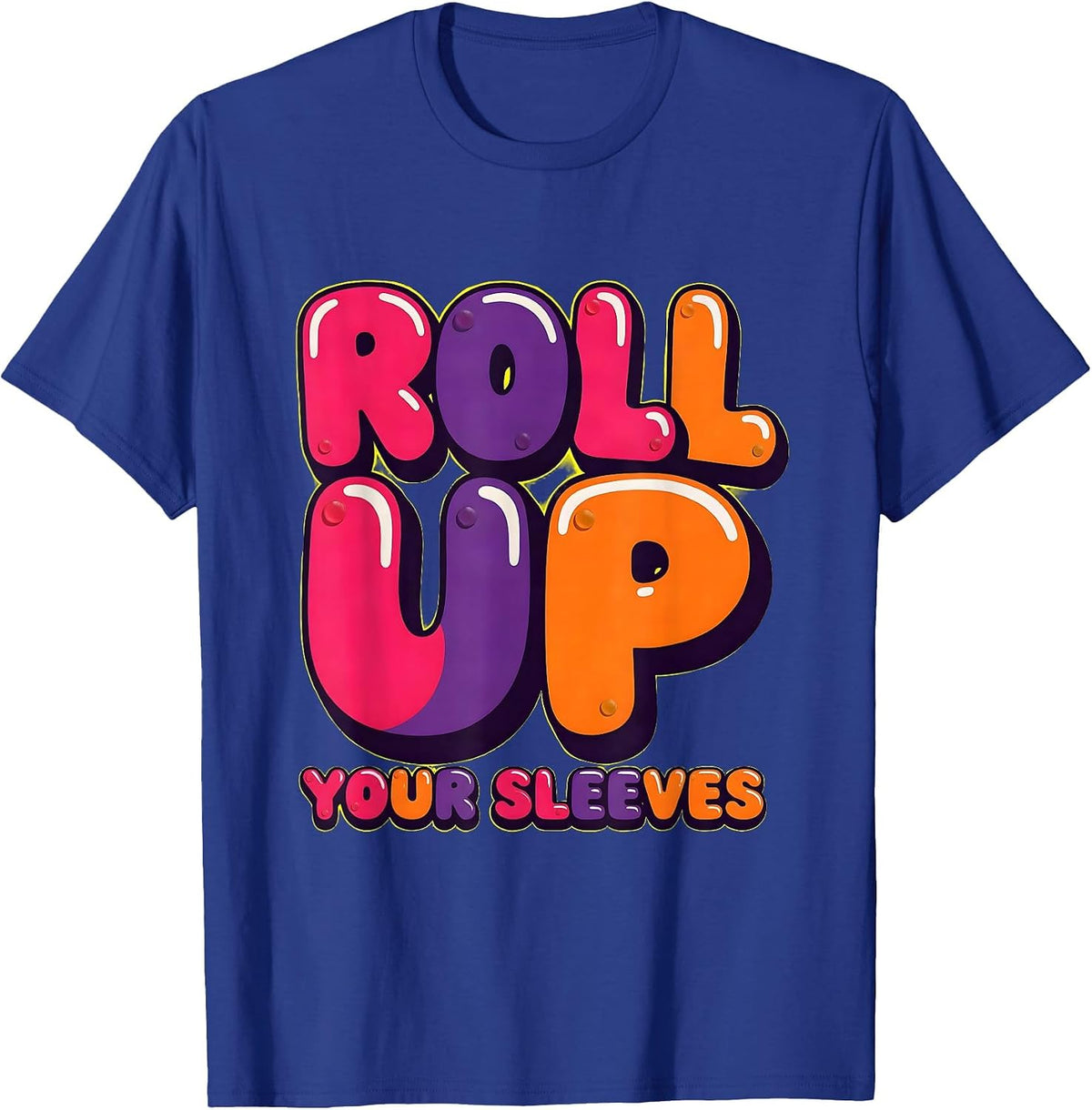 Roll Up Your Sleeves Rosie The Riveter Design T-Shirt - Royal Blue