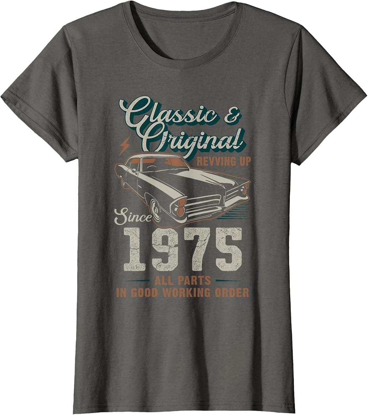 Born 1975 Vintage Classic Car 51st Birthday T-Shirt - Asphalt Grey