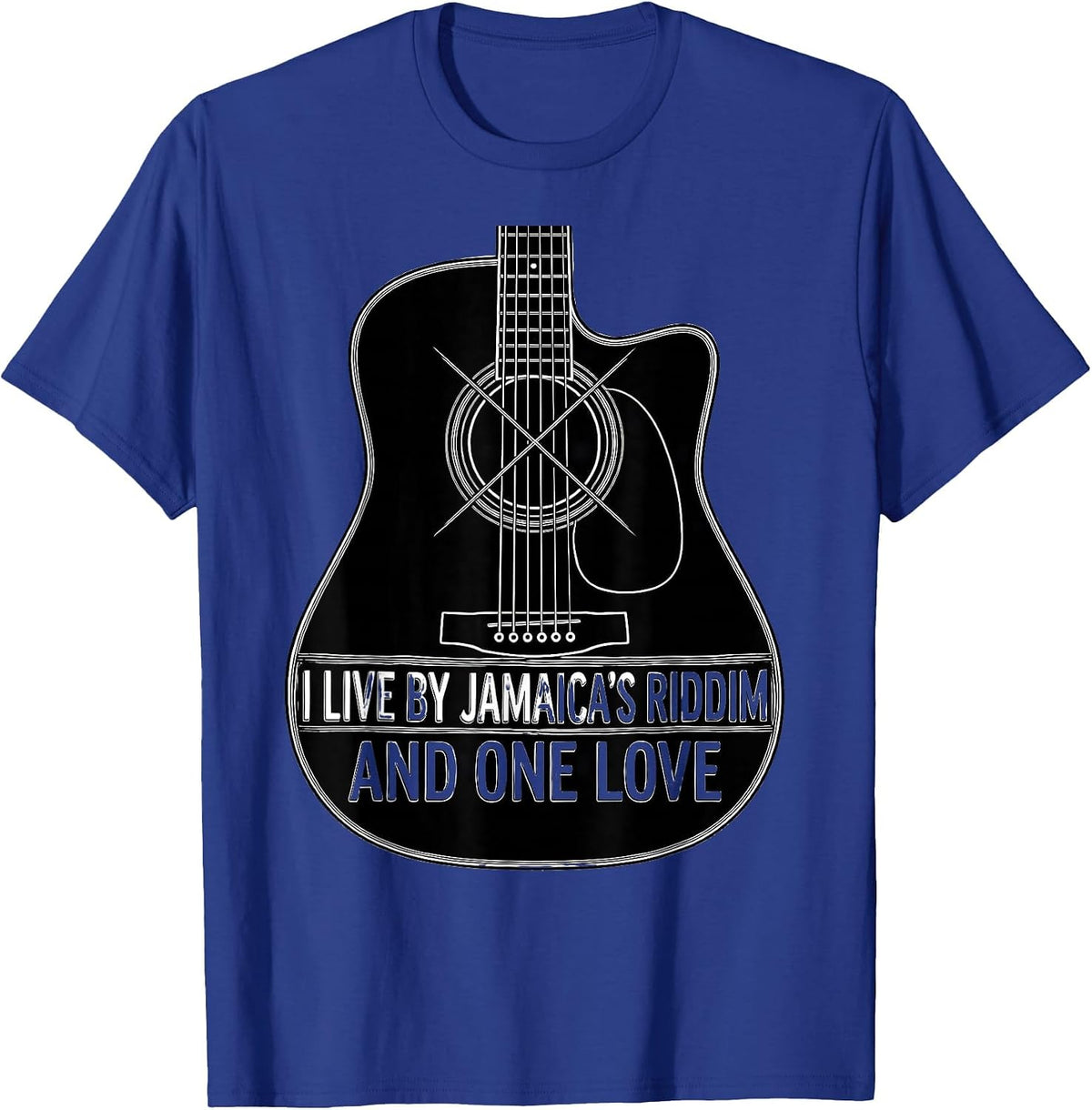 Men's I Live By Jamaica's Riddim And One Love Jamaican Pride T-Shirt - Royal Blue