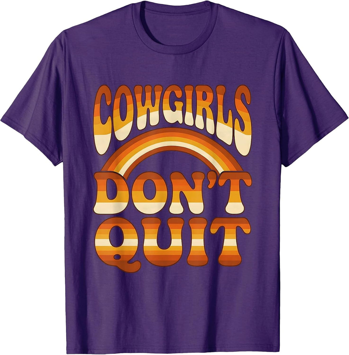 Men's Cowgirls Don't Quit Western Spirit Design T-Shirt - Purple