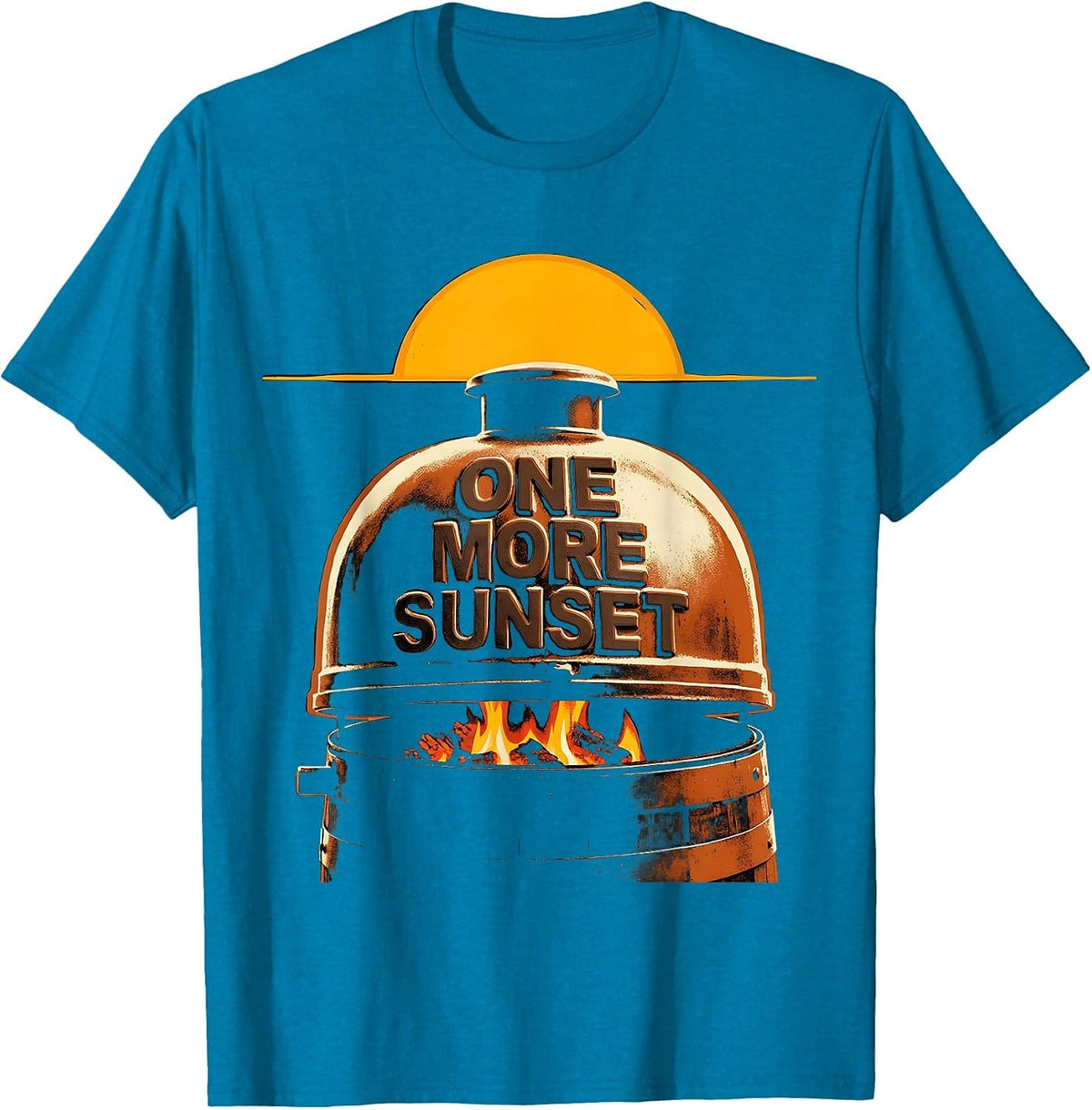 One More Sunset BBQ Pitmaster Last Cookout Summer Grill T-Shirt - Sapphire Blue