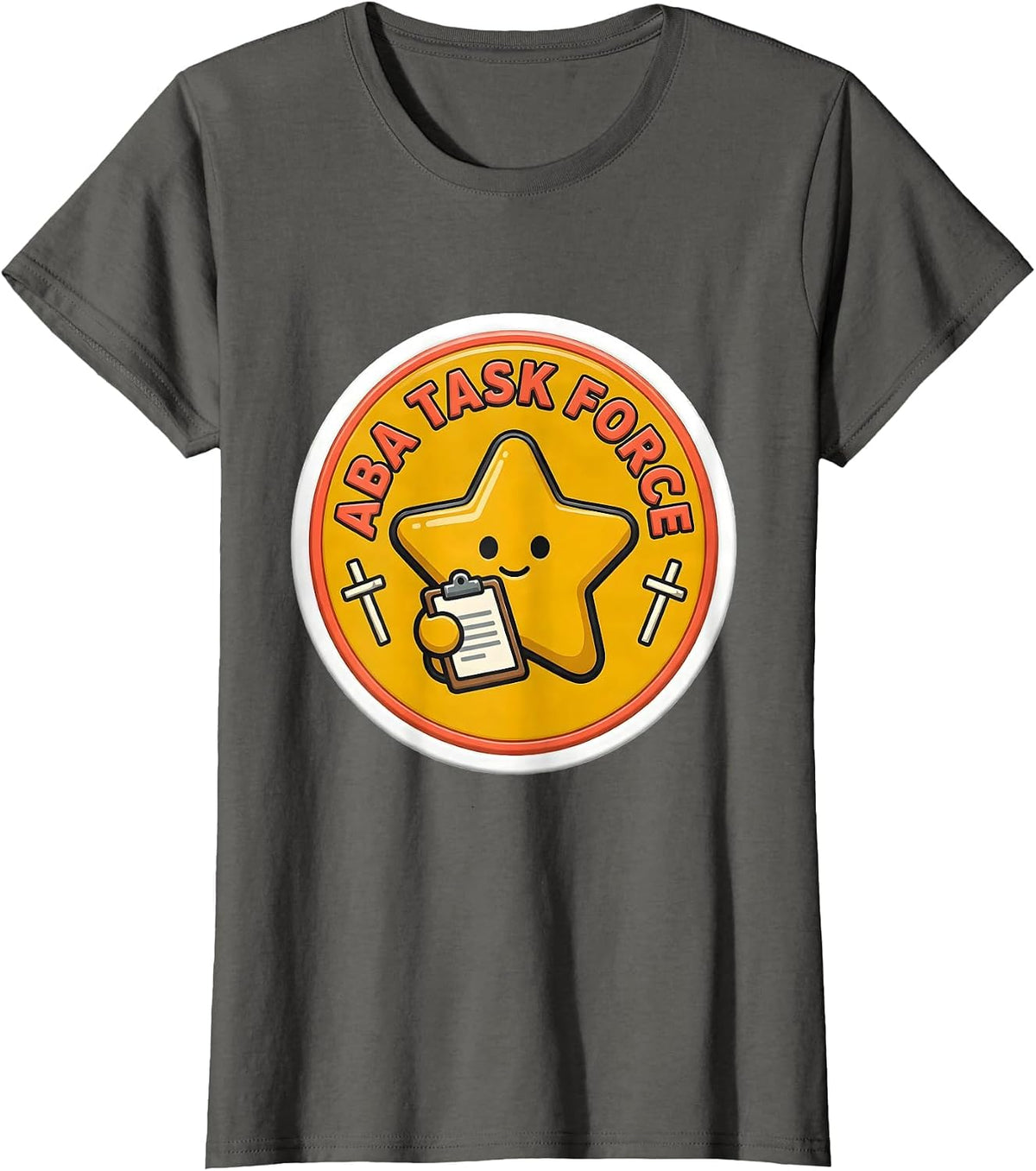 Women's ABA Task Force Retro Humor Behavior Analyst RBT ABA T-Shirt - Asphalt Grey