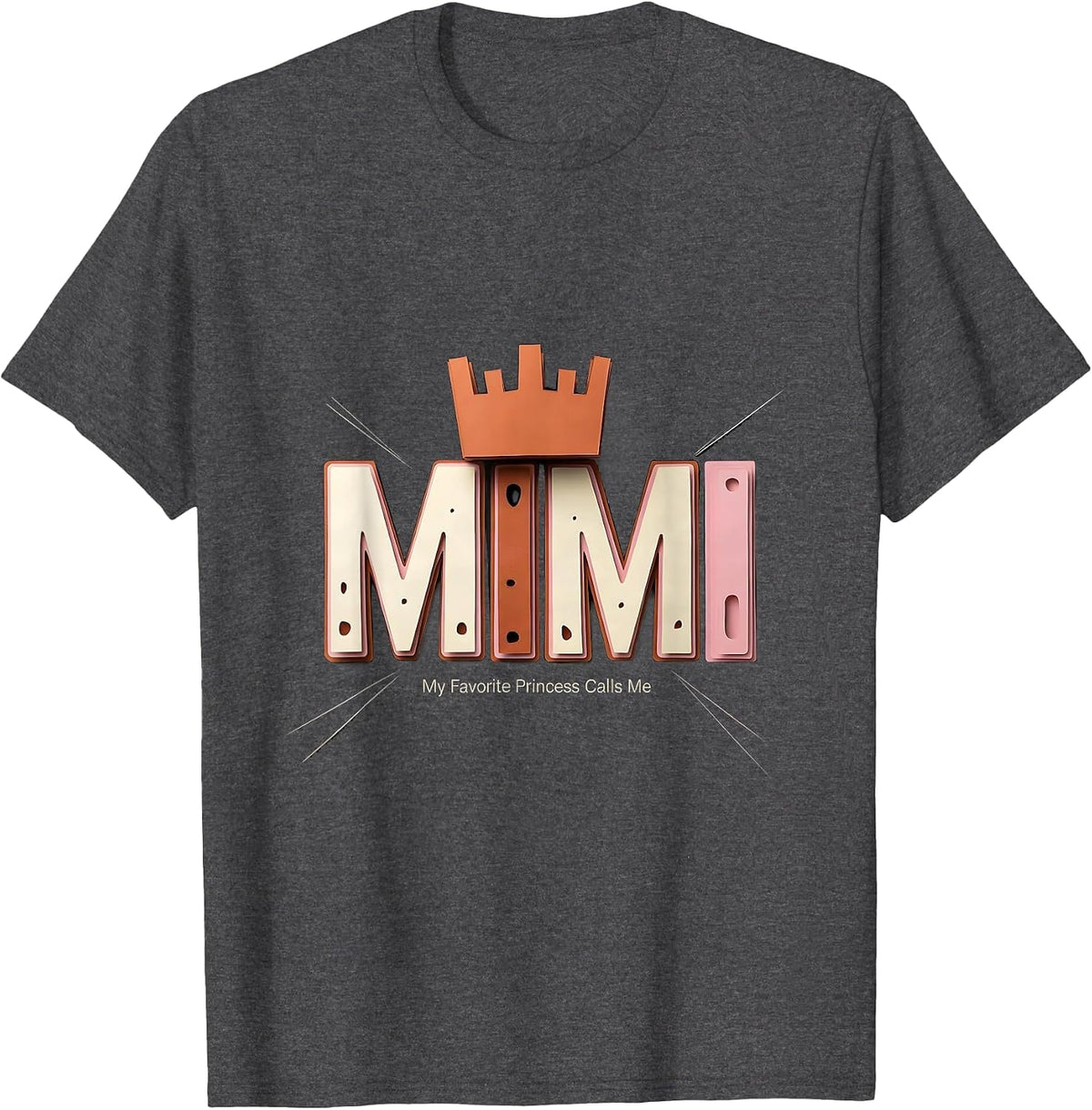 Men's My Favorite Princess Calls Me Mimi Funny Cute Grandma Gift T-Shirt - Dark Heather Grey