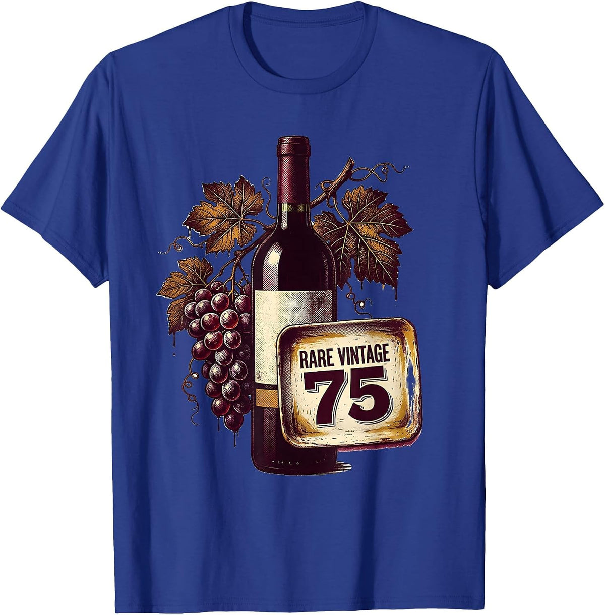 Rare Vintage Seventy-Five 1975 Classic Design T-Shirt - Royal Blue