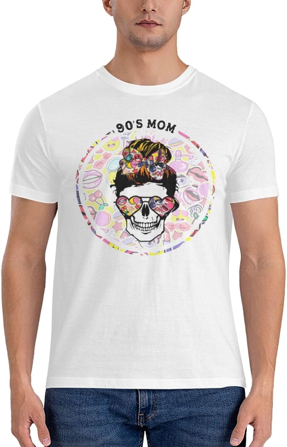 Men's Cotton T-Shirt Tees, Take Me Back to The 90s Graphic Fashion Short Sleeve Tee S-6XL - Retro 90s Mom White 3
