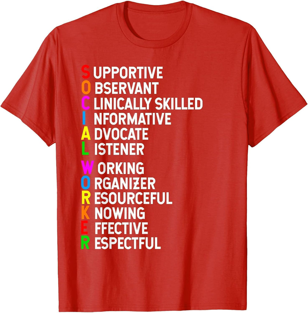 Social Worker Appreciation Social Work Skills T-Shirt - Red