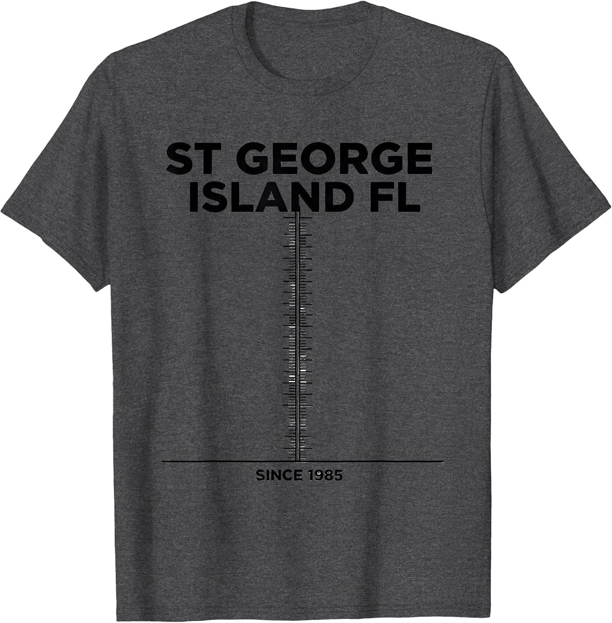 ST GEORGE ISLAND FL SINCE 1985 Vintage Florida Souvenir T-Shirt - Dark Heather Grey
