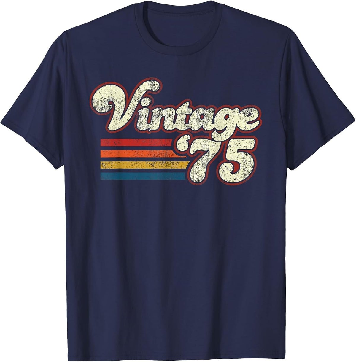Vintage 1975 Birthday T-Shirt - Navy Blue