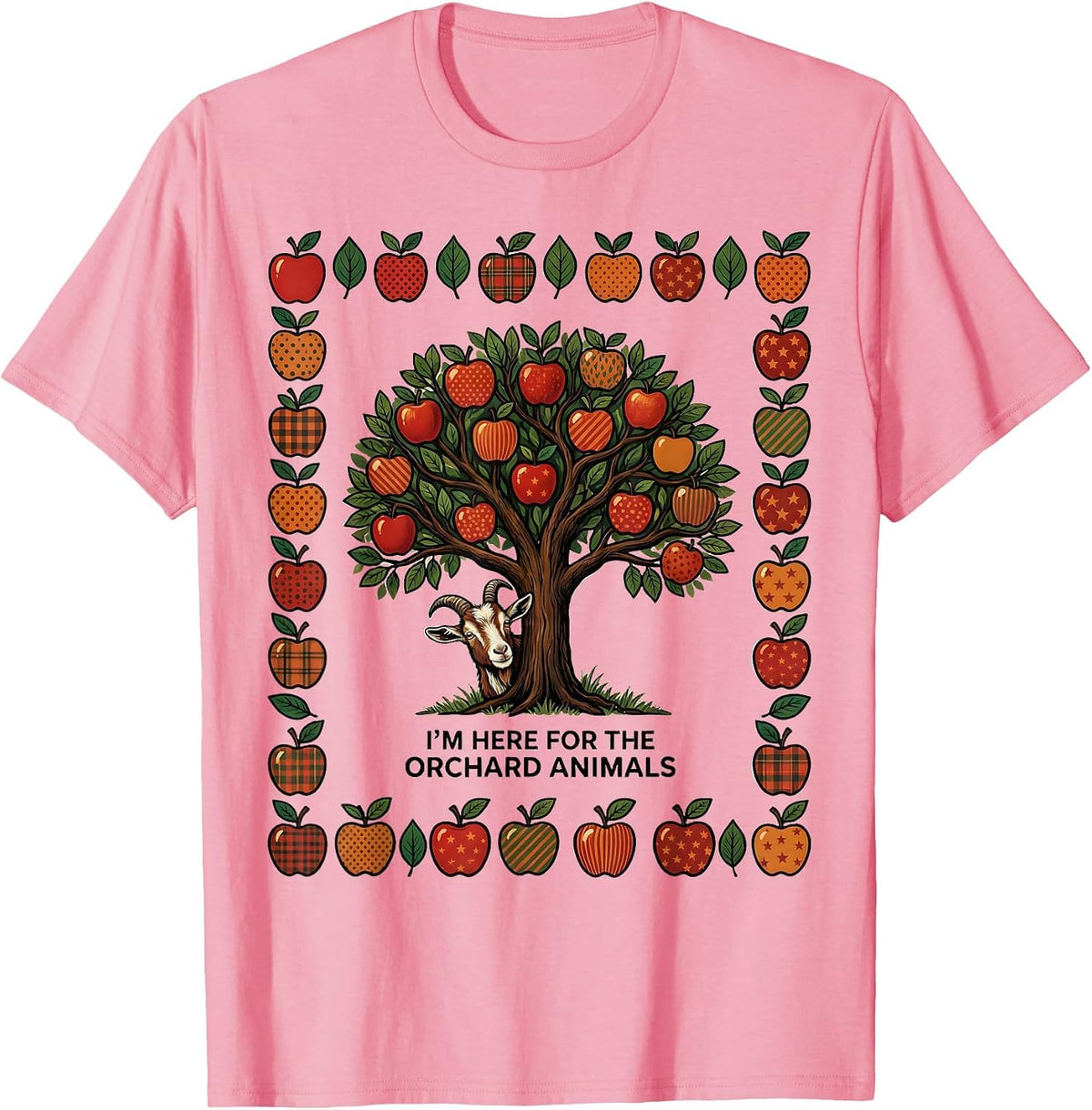 Men's I'm Here For The Orchard Animals Funny Apple Picking Family T-Shirt - Pink
