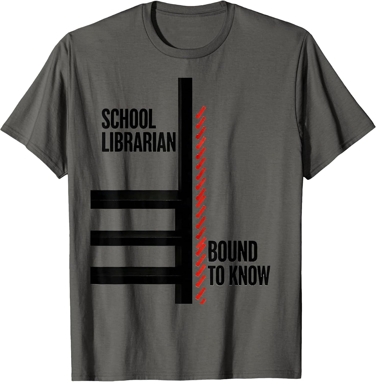 Men's School Librarian Bound To Know Minimalist Humor Book Lover T-Shirt - Asphalt Grey