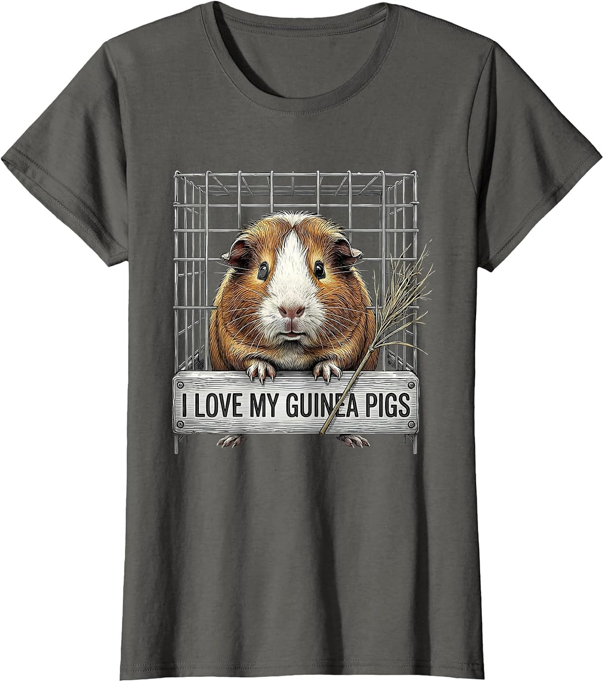 Women's I Love My Guinea Pigs Funny Guinea Pig Lover Pet Humor T-Shirt - Asphalt Grey