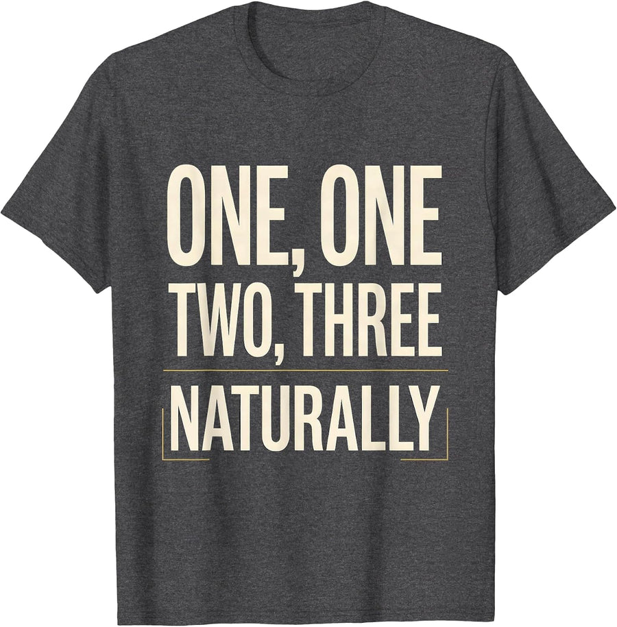 Men's One, One, Two, Three, Naturally Fibonacci Golden Ratio T-Shirt - Dark Heather Grey