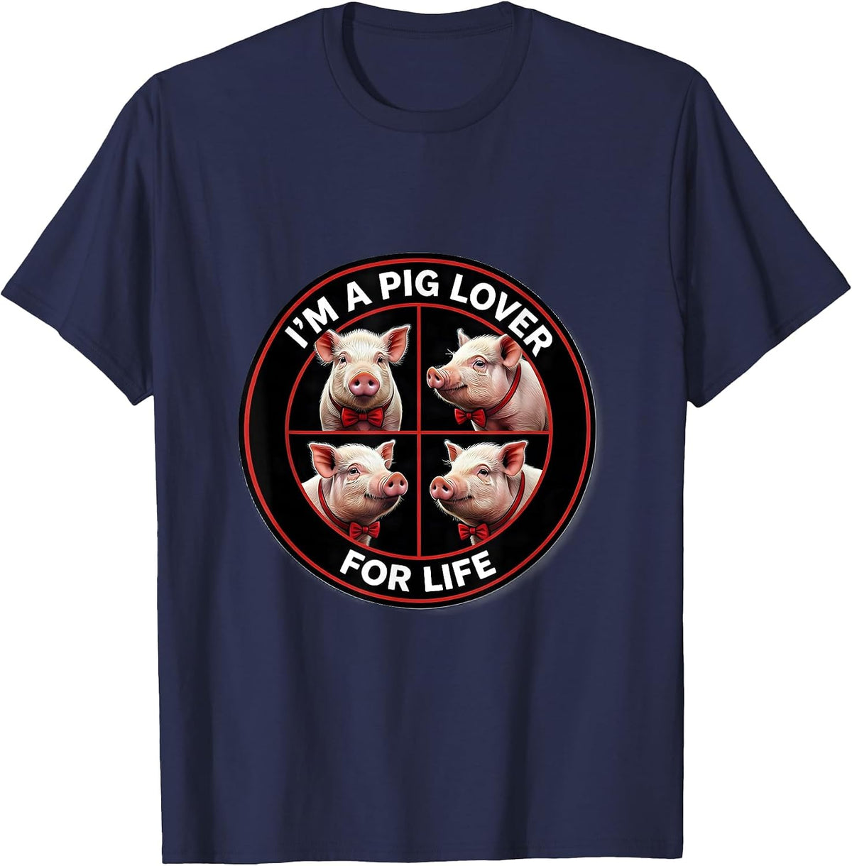 I'm A Pig Lover For Life Funny Farm Animal Lover T-Shirt - Navy Blue