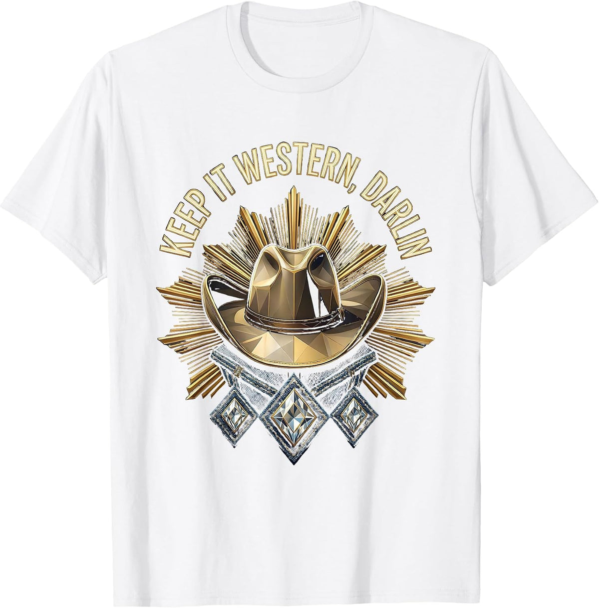 Men's Keep It Western Darlin Denim Cowgirl Design T-Shirt - White