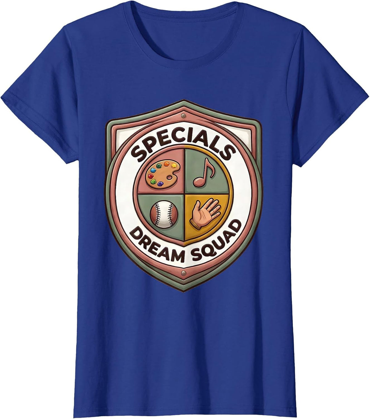 Women's Specials Dream Squad Teacher Crew Appreciation Back T-Shirt - Royal Blue