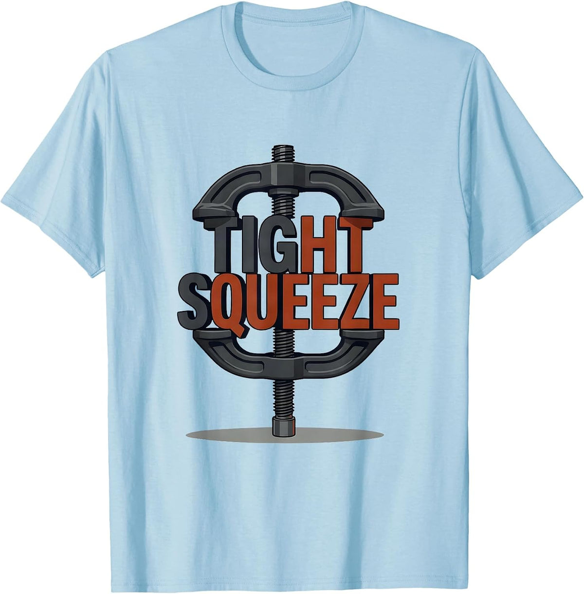Men's Tight Squeeze Rugged Oilfield Worker Gift for Operators T-Shirt - Baby Blue