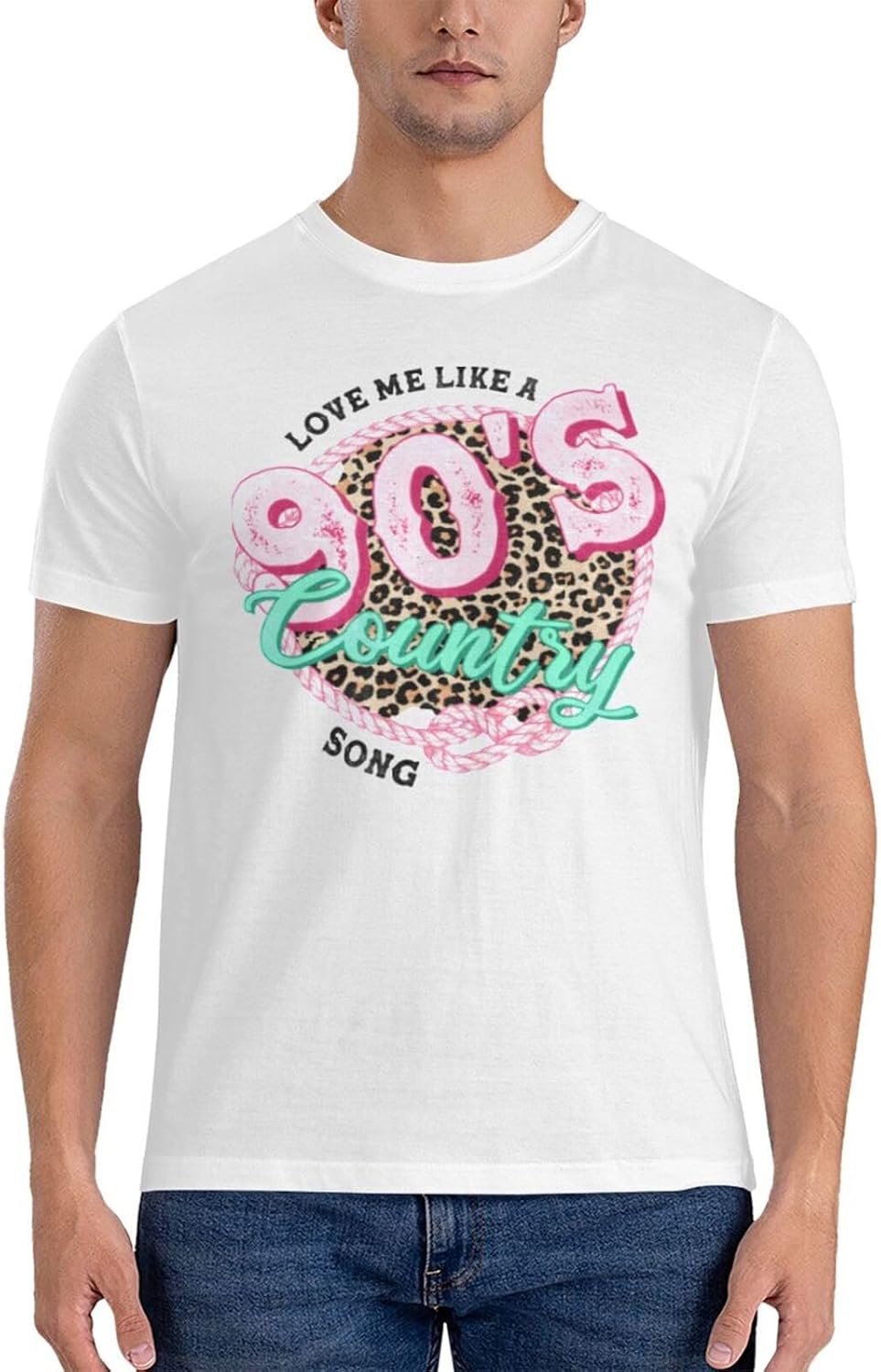 Men's Cotton T-Shirt Tees, Take Me Back to The 90s Graphic Fashion Short Sleeve Tee S-6XL - Love Me Like a 90s Country Song