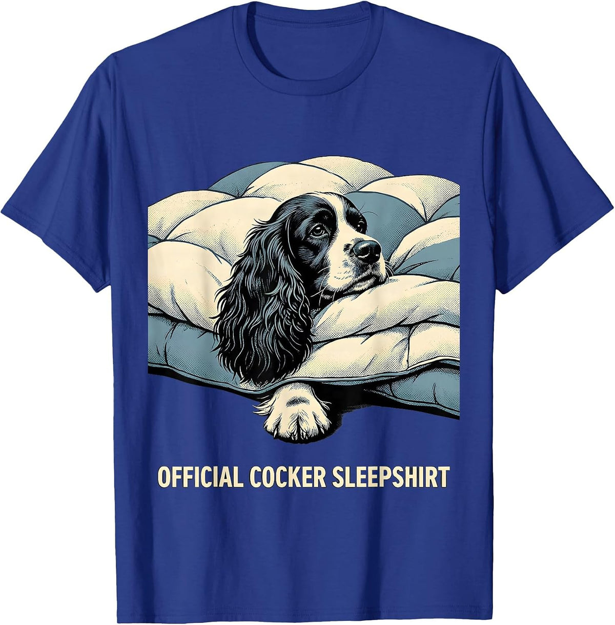 Official Cocker Sleepshirt Funny Dog Breed Pajama Humor T-Shirt - Royal Blue