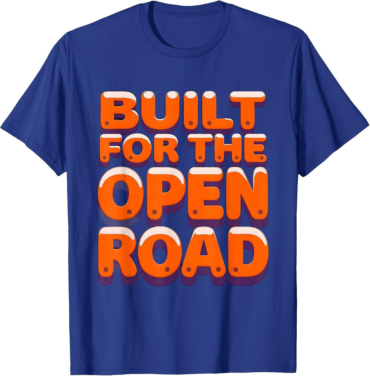 Men's Built for the Open Road Motorcycle Design T-Shirt - Royal Blue
