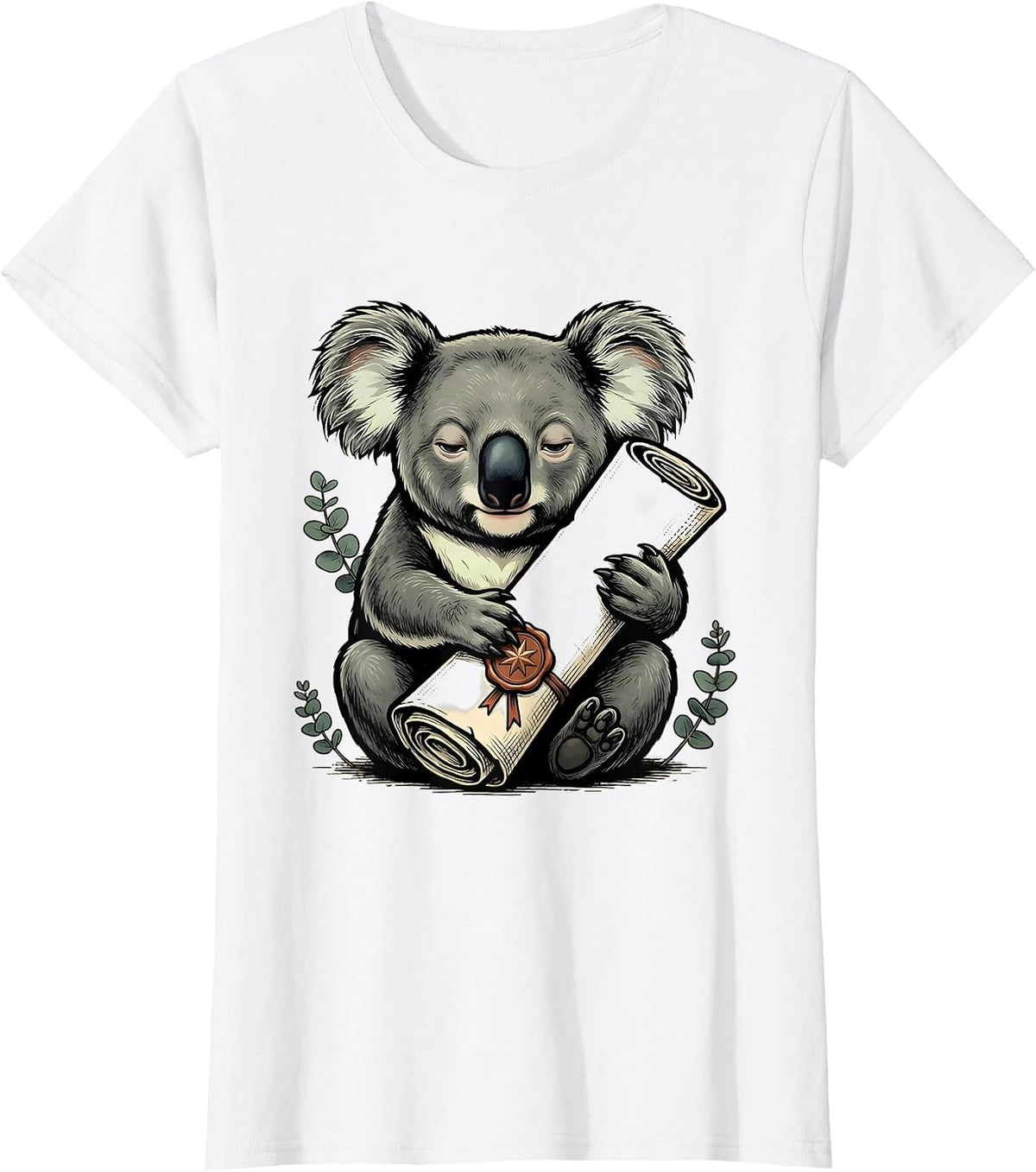 Sleepy Koala Cute Animal Lover Gift T-Shirt - White