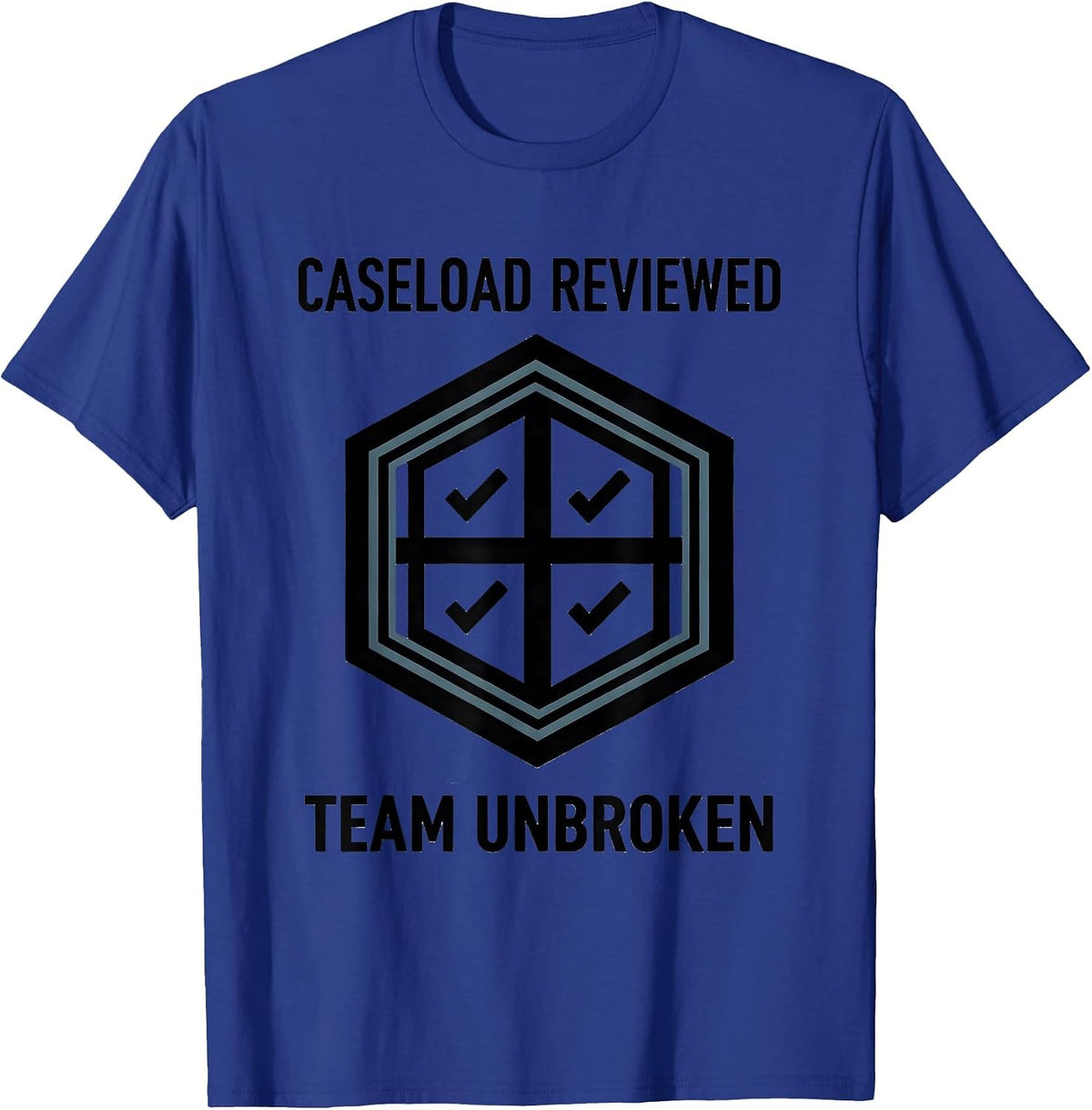 Men's Caseload Reviewed Team Unbroken Geometric Special Education T-Shirt - Royal Blue