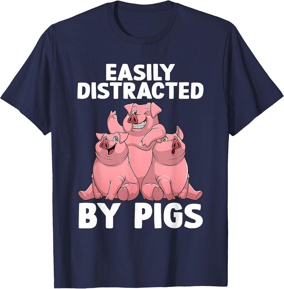 Funny Pig Design for Men Women Kids Farm Animal Pig Lovers T-Shirt - Navy Blue