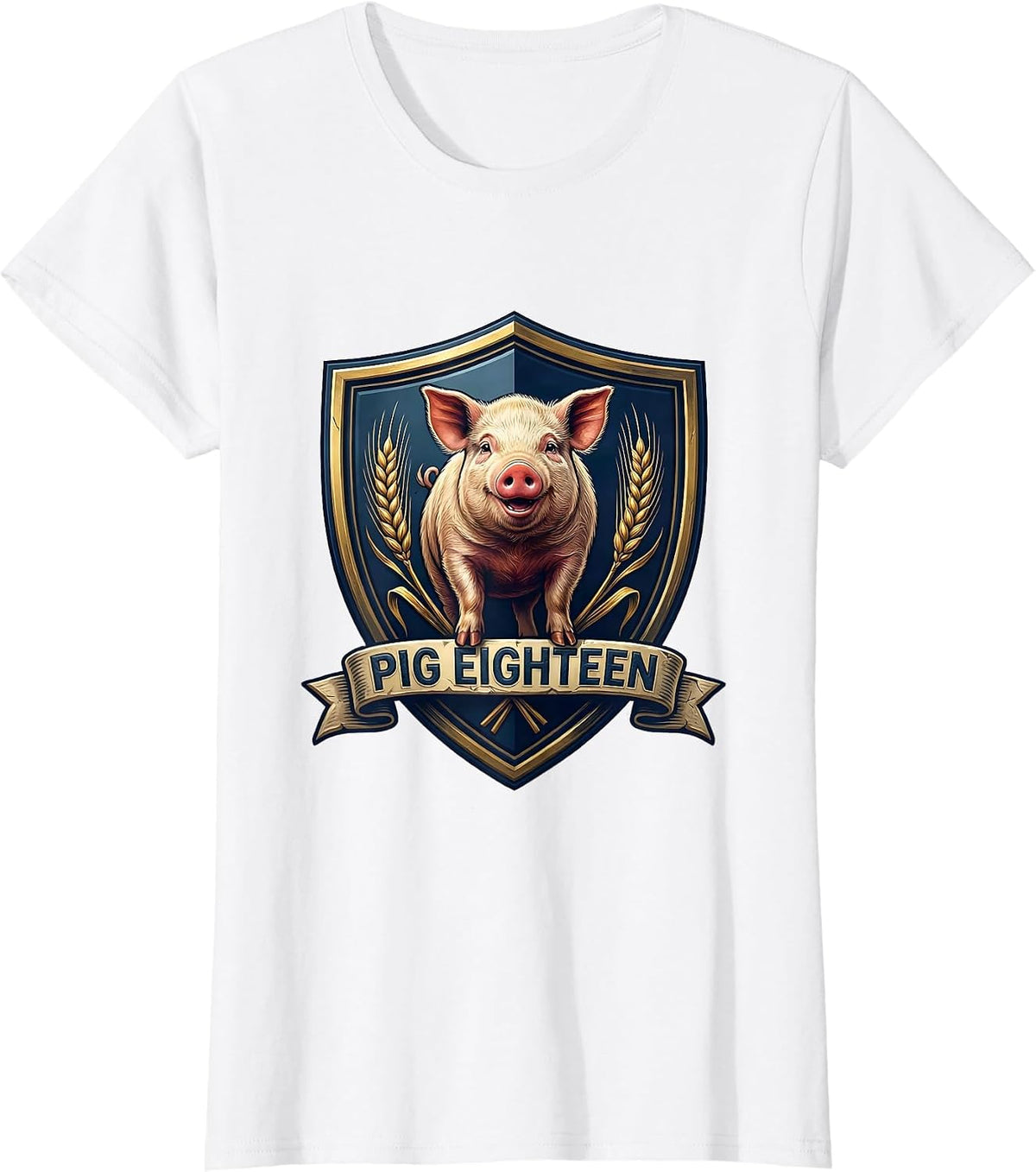 Women's Pig Eighteen Cute Pig Lover Family Matching Outfit T-Shirt - White