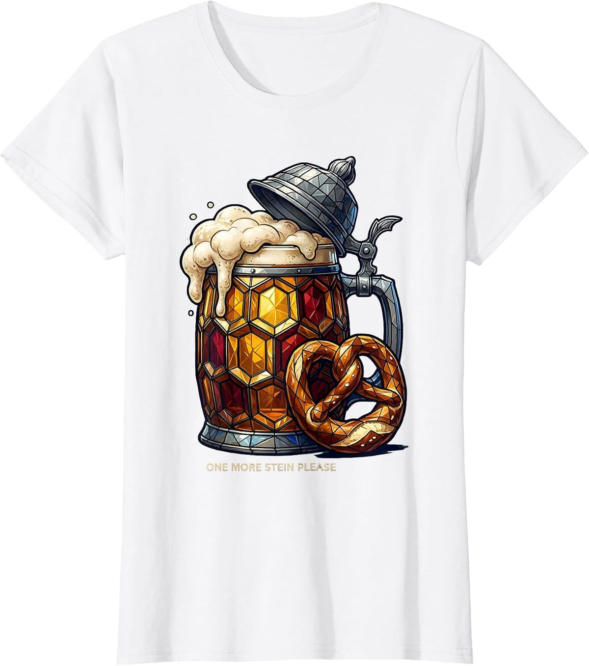 One More Stein Please Oktoberfest Design T-Shirt - White