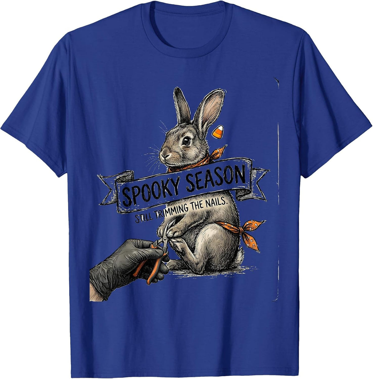 Spooky Season, Still Trimming The Nails Vet Tech T-Shirt - Royal Blue