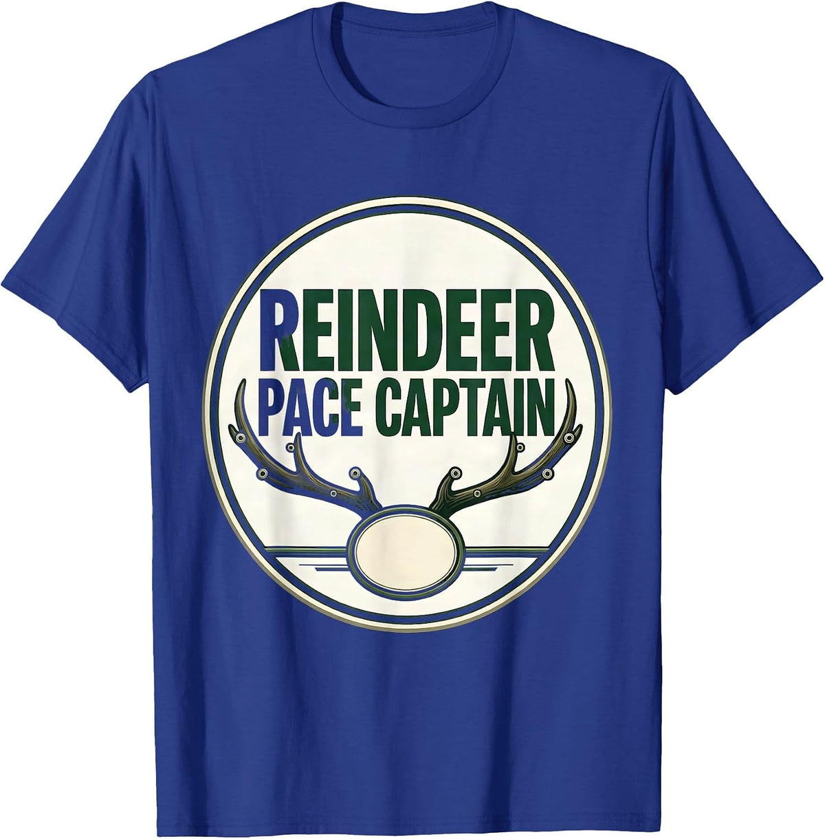 Reindeer Pace Captain Funny Christmas 5k Run Runner Squad T-Shirt - Royal Blue