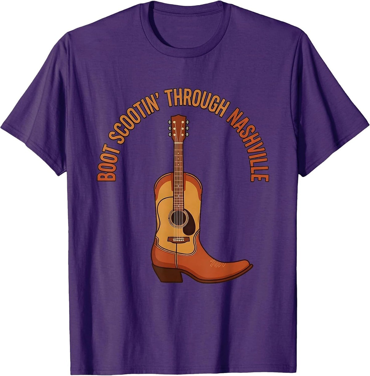 Boot Scootin' Through Nashville Graphic Design T-Shirt - Purple