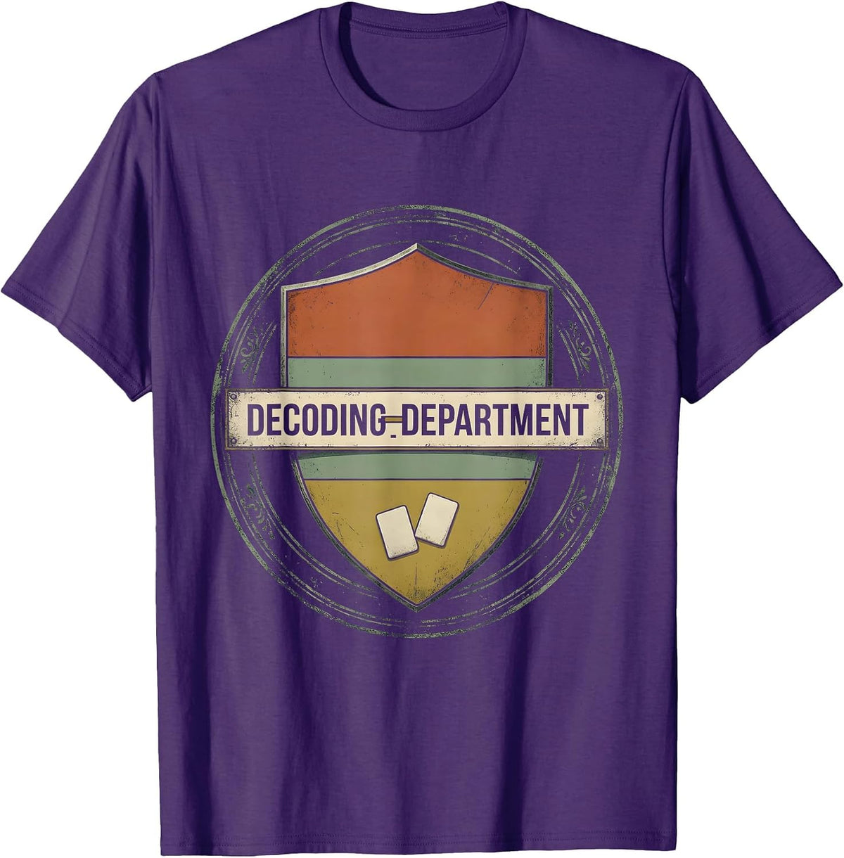 Decoding Department Vintage Dyslexia Teacher Specialist T-Shirt - Purple