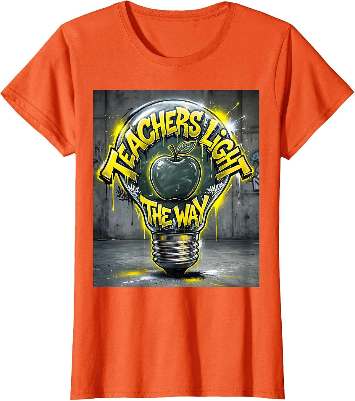 Teachers Light the Way Back to School Design T-Shirt - Orange