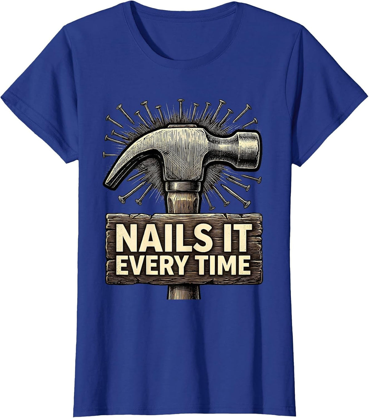 Women's Nails It Every Time Nail Tech Design T-Shirt - Royal Blue