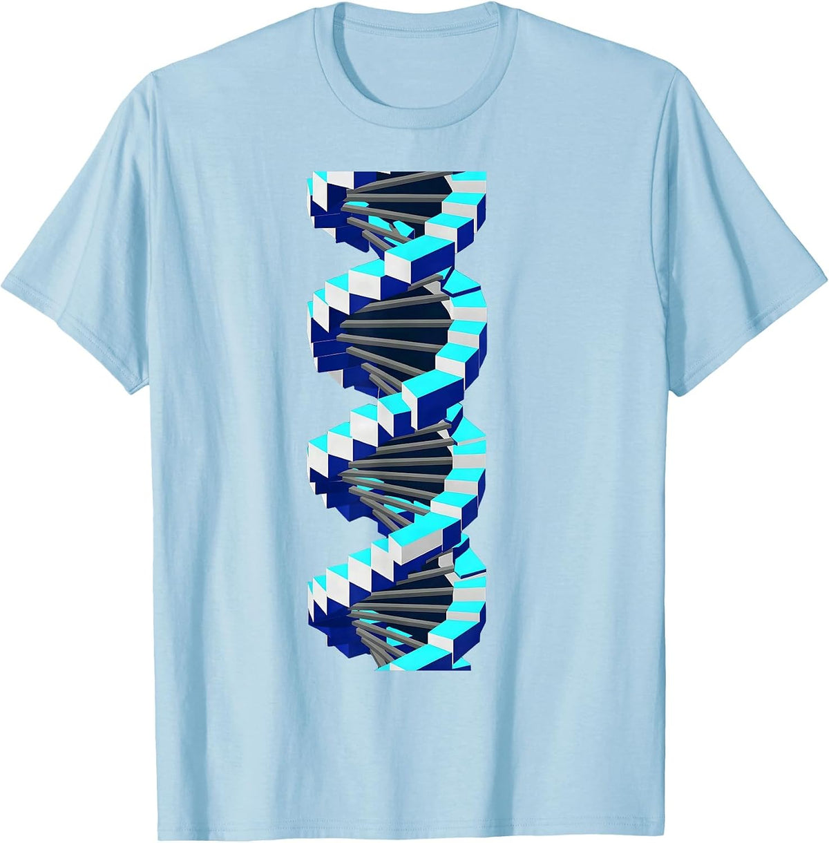 Men's DNA Double Helix Infinity Science Teacher Design T-Shirt - Baby Blue