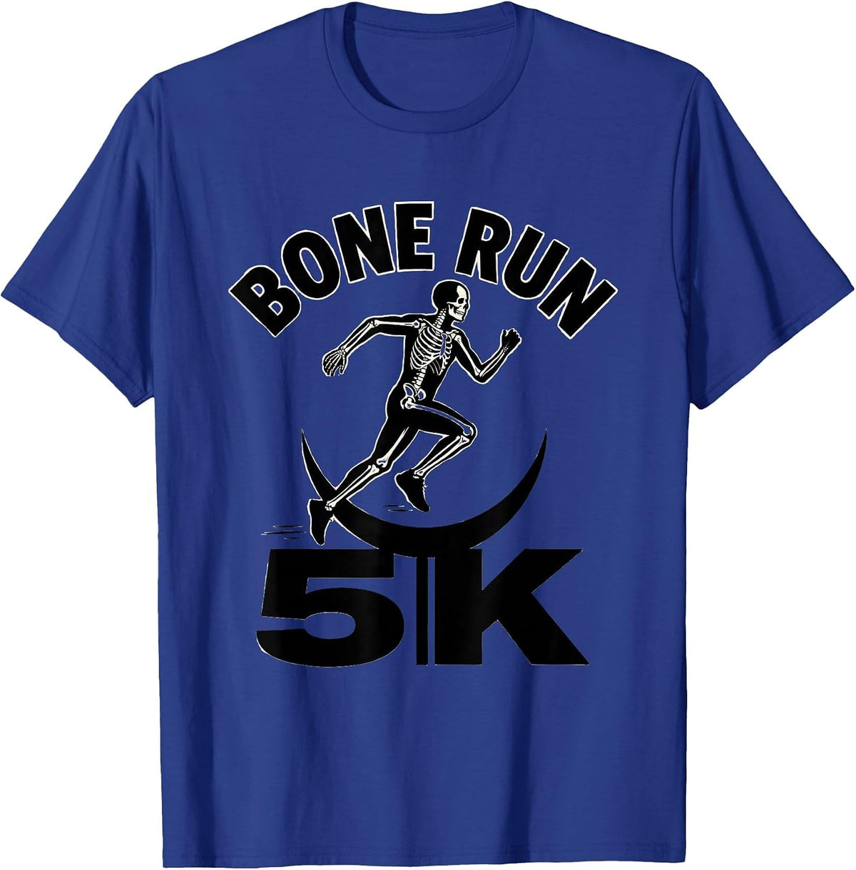 Bone Run 5K Funny Halloween Skeleton Runner Matching Fun Run T-Shirt - Royal Blue