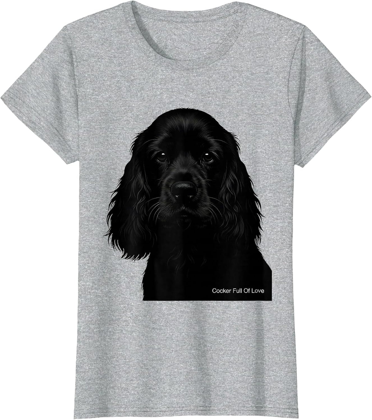 Women's Cocker Full Of Love Funny Dog Lover Breed Humor T-Shirt - Heather Grey