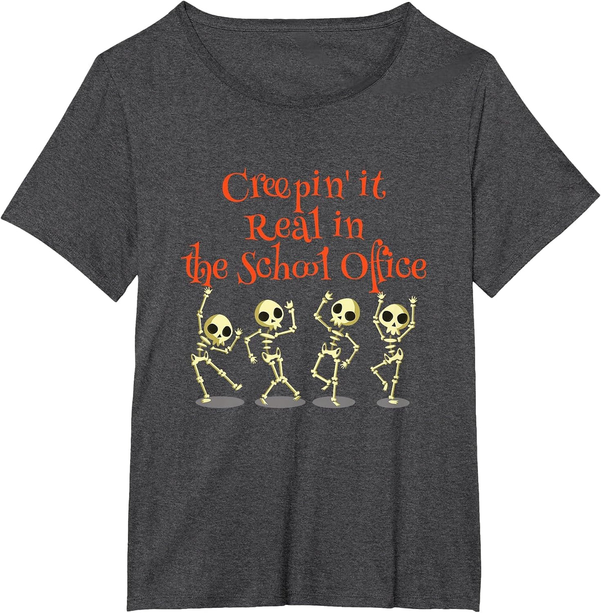 School Office Clerk Creepin' it Real Halloween Teacher Shirt T-Shirt - Dark Heather Grey